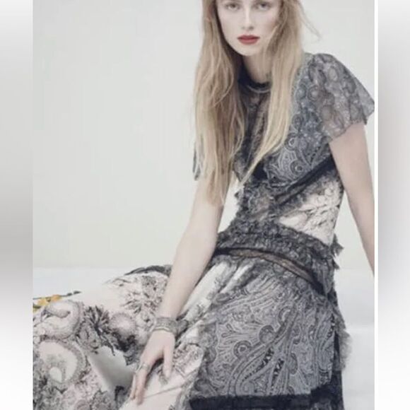 ZARA WOMAN COMBINED LACE DRESS LIMITED EDITION - Picture 1 of 7
